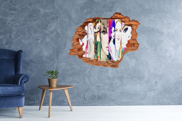 Díra 3D fototapeta nálepka Ženské portréty nd-c-69275480