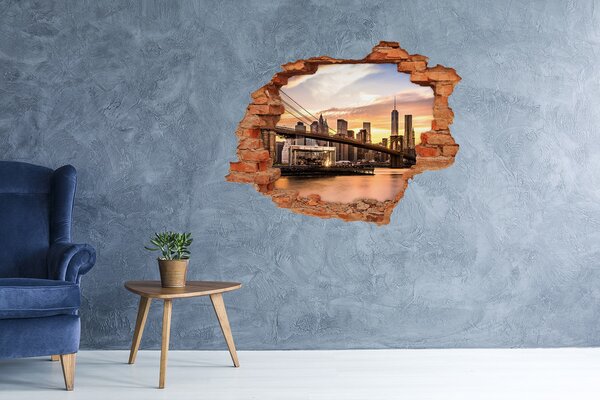 Fototapeta díra na zeď 3D Brooklynský most nd-c-69026847