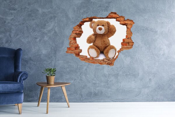 Díra 3D fototapeta na stěnu Plyšový medvídek nd-c-70563207
