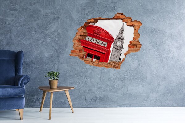 Fototapeta díra na zeď 3D Telefonní budka nd-c-71139552