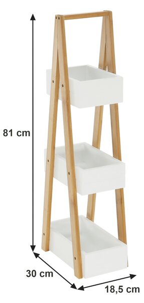Regál, bambus / bílá, VEGO