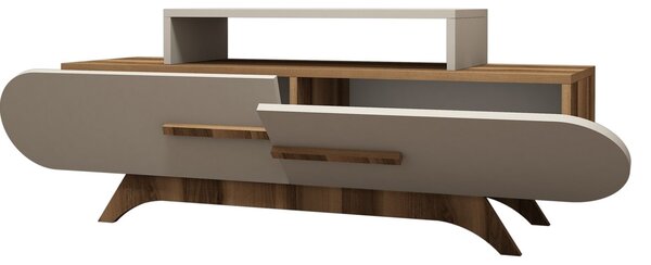 TV stolek/skříňka Dolphie (Ořech + Krémová)