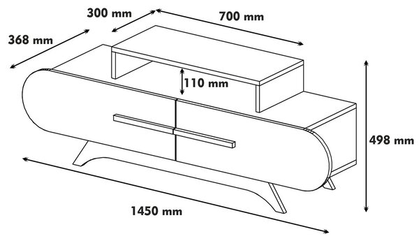 TV stolek/skříňka Dolphie (Ořech + Krémová)