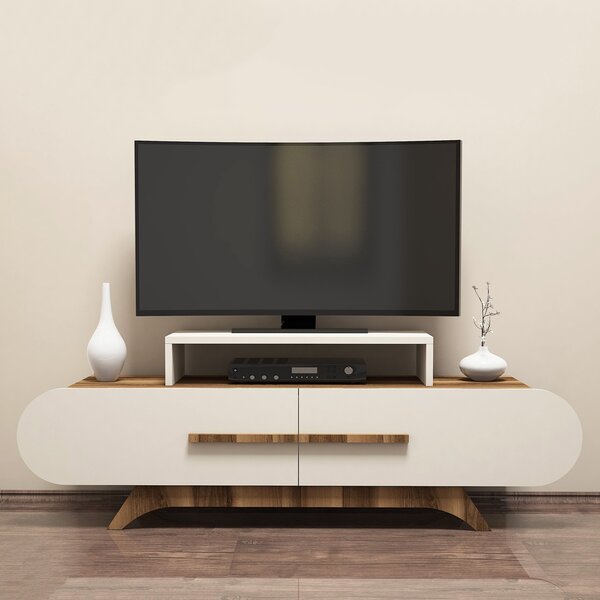 TV stolek/skříňka Dolphie (Ořech + Krémová)