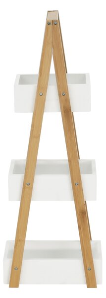 Regál, bambus / bílá, VEGO
