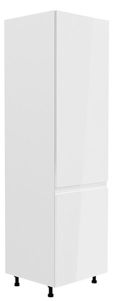 TEMPO Skříňka na lednici, bílá / bílá extra vysoký lesk, pravá, AURORA D60ZL