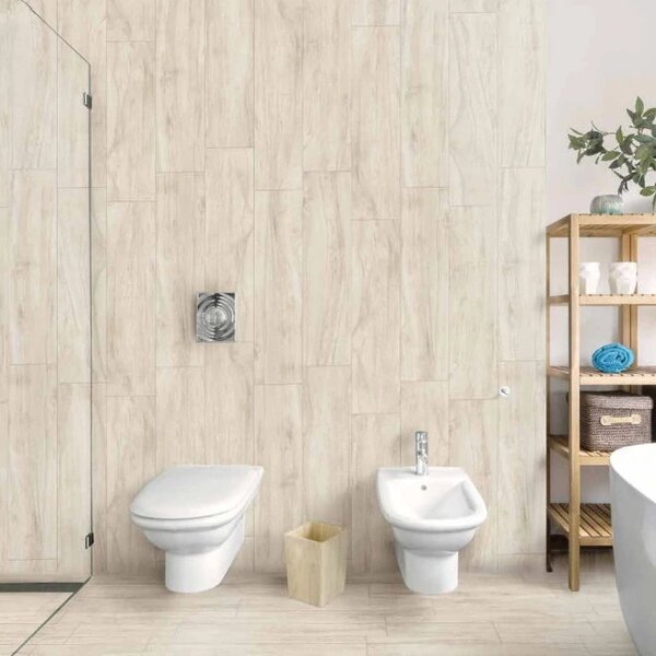 Dlažba kalibrovaná Decawood White Ivory 20x120 rect