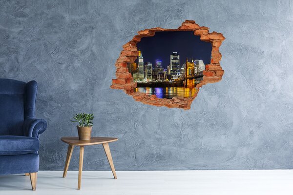 Fototapeta díra na zeď 3D Řeka Ohio noc nd-c-72862712
