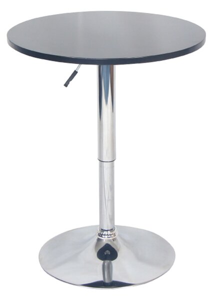 TEMPO Barový stůl s nastavitelnou výškou, černá, průměr 60 cm, BRANY NEW