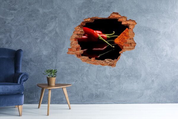 Nálepka 3D díra Chilli a pepř nd-c-72959251