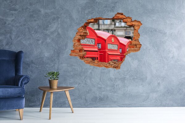 Fototapeta díra na zeď 3D Telefonní budka nd-c-72921273