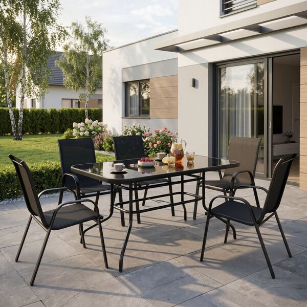 Zahradní stůl 140x80 cm SPRINGOS TOSCANA GF0081 černý