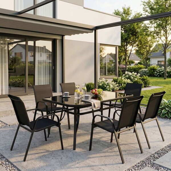 Zahradní stůl 150x90 cm SPRINGOS TOSCANA GF1038 černý