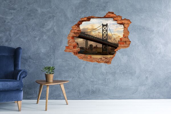 Fototapeta díra na zeď 3D Most Filadelfie nd-c-73417440
