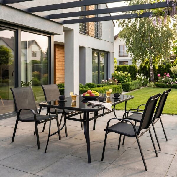 Zahradní stůl 120x70 cm SPRINGOS TOSCANA GF0077 černý