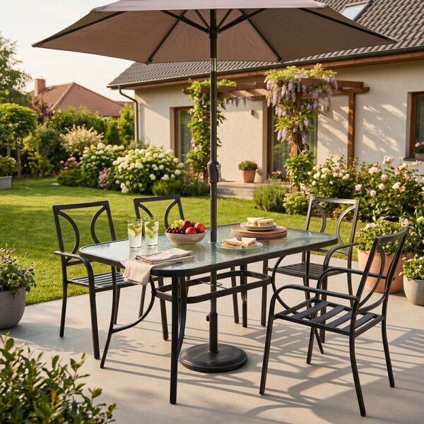 Zahradní stůl 150x90 cm SPRINGOS TOSCANA GF1014 černý