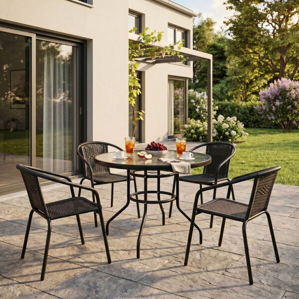 Zahradní stolek 90 cm SPRINGOS BISTRO GF1021 černý