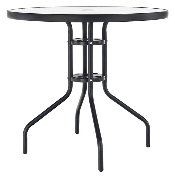 Jídelní stůl vhodný, černá ocel / temperované sklo ZS4810