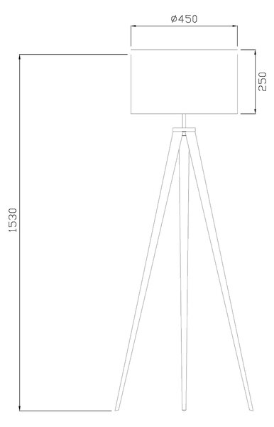 STOJACÍ LAMPA, 45/153 cm Novel - Online Only svítidla, Online Only