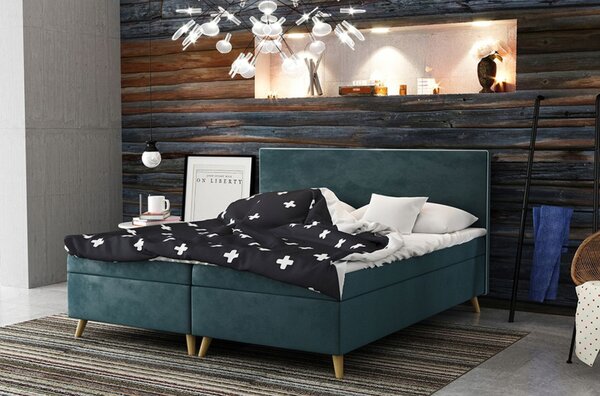 Čalouněná postel BLAIRE - 160x200, modrozelená