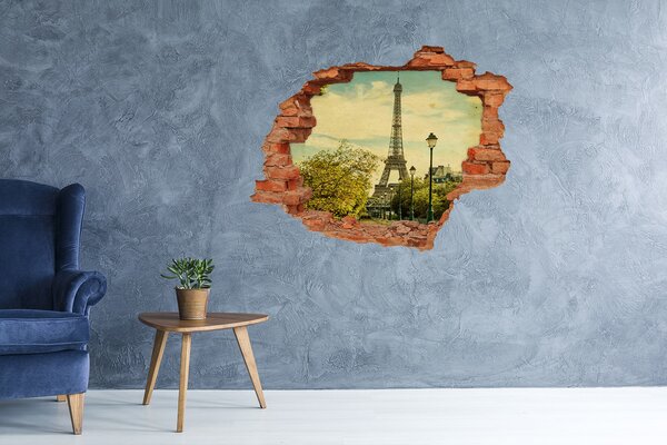 Fototapeta díra na zeď 3D Eiffelova věž Paříž nd-c-75231588