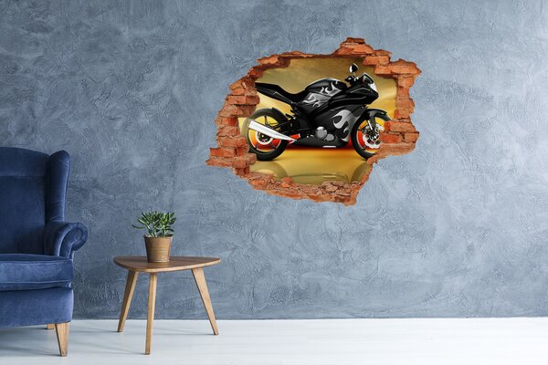 Foto fotografie díra na zeď Hořící motocykl nd-c-75780706