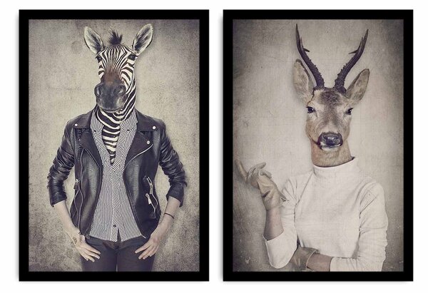 ASIR Sada obrazů ANIMAL MDF 2 ks