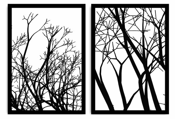 ASIR Sada obrazů TREE MDF 2 ks