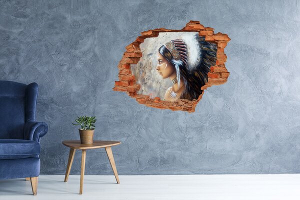 Díra 3D fototapeta nálepka Indiánka nd-c-76650500