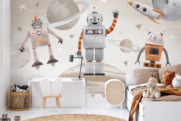 Fototapety Roboti ve vesmíru ve stylu akvarelu, Fototapety space, w04016v1 : uwalls.cz