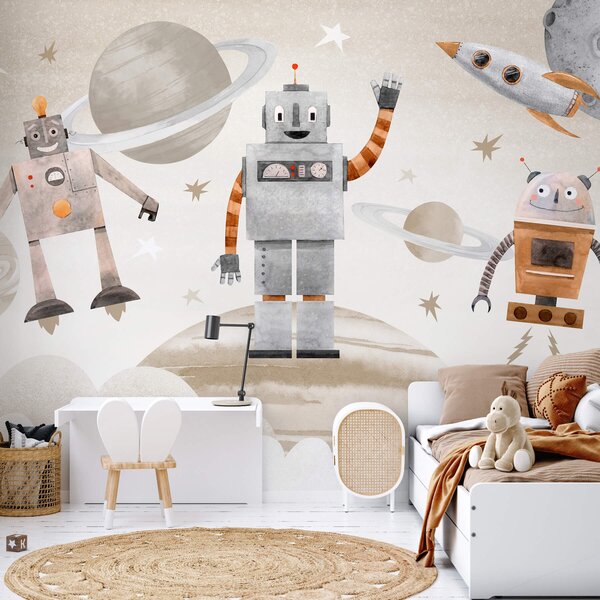 Fototapety Roboti ve vesmíru ve stylu akvarelu, Fototapety space, w04016v1 : uwalls.cz