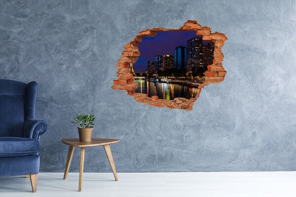 Fototapeta díra na zeď 3D Paříž noc nd-c-76924158