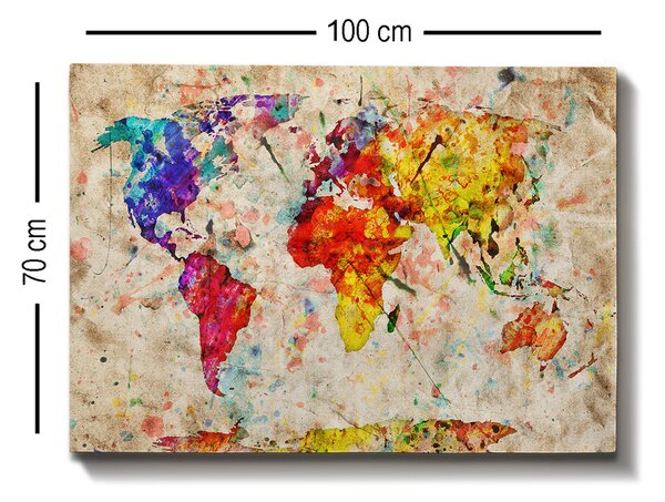 ASIR Nástěnný obraz WORLD plátno 70 x 100 cm