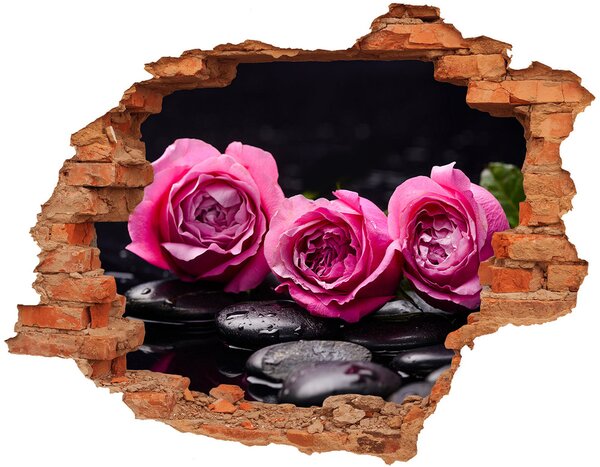 Samolepící díra na stěnu Růžové růže nd-c-77048055