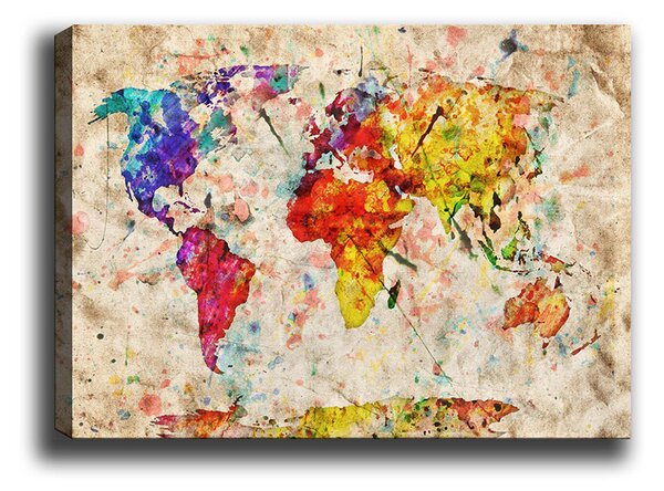 ASIR Nástěnný obraz WORLD plátno 70 x 100 cm