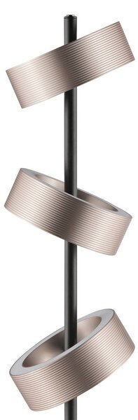 Brilliant LED stojací lampa Axion, černá/hnědá, výška 150 cm, stmívatelné., stmívatelný, Hnědá / rez, Obývací pokoj / jídelna, kov, Moderní