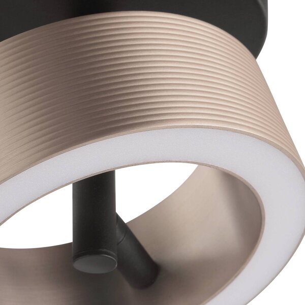 Brilliant LED stojací lampa Axion, černé/hnědé, Ø 15 cm, funkce Memory,, stmívatelný, Hnědá / rez, Obývací pokoj / jídelna, kov, Moderní
