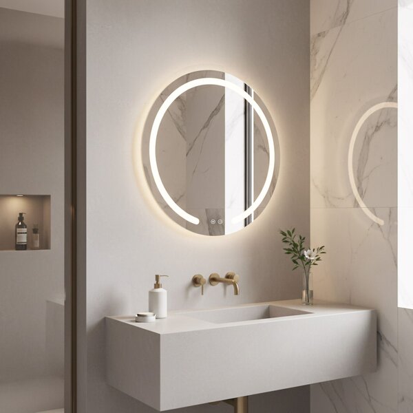 Tutumi Zrcadlo Modern ⌀50 cm s vyhříváním a regulovatelným LED osvětlením HOM-00903