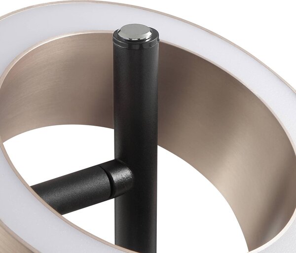 Brilliant LED stojací lampa Axion, černá/hnědá, výška 150 cm, stmívatelné., stmívatelný, Hnědá / rez, Obývací pokoj / jídelna, kov, Moderní