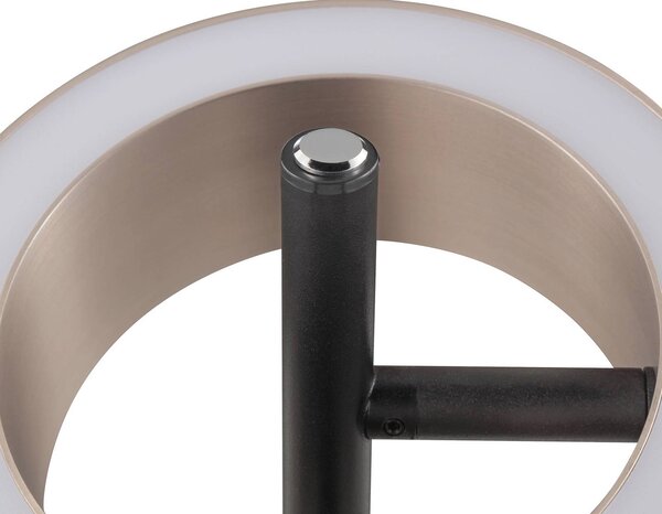 Brilliant LED stolní lampa Axion, černá/hnědá, výška 45 cm,, stmívatelný, Hnědá / rez, Obývací pokoj / jídelna, kov, Moderní