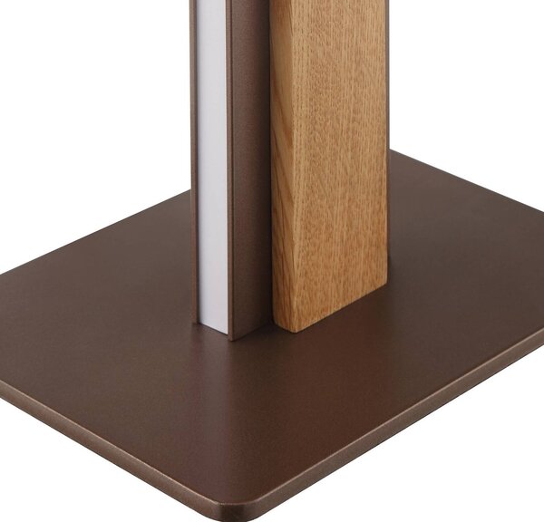 Brilliant LED stolní lampa Arviso, v barvě dřeva, dub, výška 51 cm,, stmívatelný, Světlé dřevo, Obývací pokoj / jídelna, Dřevo, Moderní