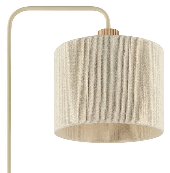 Brilliant Stojací lampa Arlo, béžová, textil/dřevo, výška 160 cm, E27, Krémová / jantar, Obývací pokoj / jídelna, Textil / tkanina / hedvábí, Moderní