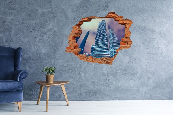 Fototapeta díra na zeď 3D Mrakodrapy nd-c-77931436