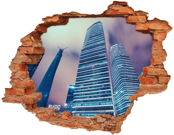Fototapeta díra na zeď 3D Mrakodrapy nd-c-77931436