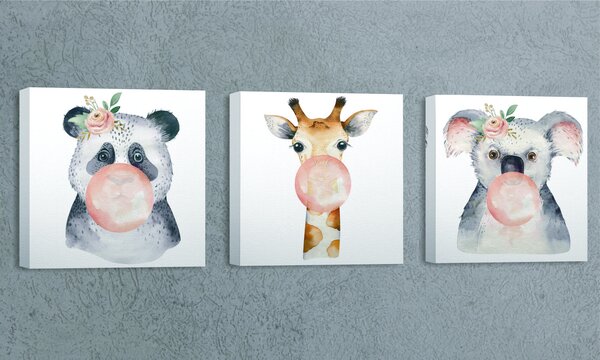 ASIR Sada nástěnných obrazů ANIMALS 3 ks