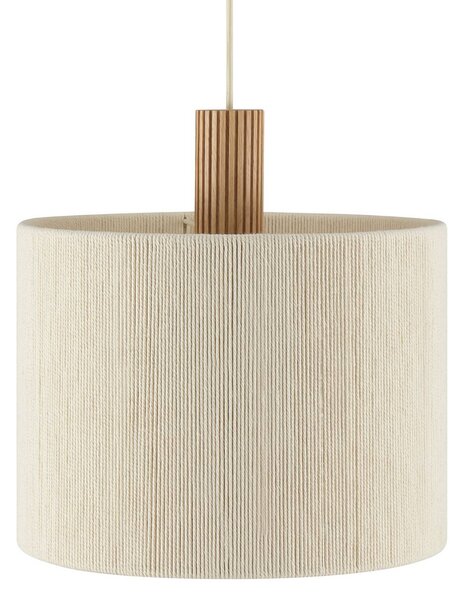 Brilliant Závěsné světlo Arlo, béžové, textil/dřevo, Ø 35 cm, 1 žárovka, stmívatelný, Krémová / jantar, Obývací pokoj / jídelna, Textil / tkanina / hedvábí, Moderní