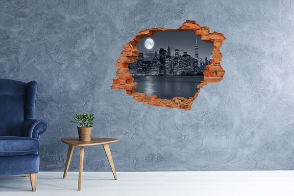 Fototapeta díra na zeď 3D New York noc nd-c-78010897
