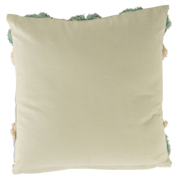 Tyrkysový polštář s výplní a třásněmi Zig zag blue - 45*11*45cm - J-Line by Jolipa