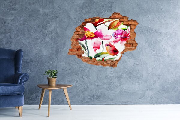 Díra 3D fototapeta nálepka Divoké květiny nd-c-78023147