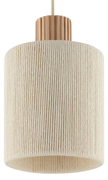 Brilliant Závěsné světlo Arlo, béžové, textil/dřevo, Ø 40 cm, 3 žárovky, stmívatelný, Krémová / jantar, Obývací pokoj / jídelna, Textil / tkanina / hedvábí, Moderní